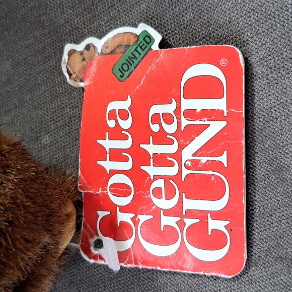 Vintage Gund Gunderbear Dark Brown Jointed Teddy Bear Toy VG 8" 1993 - Picture 13 of 16